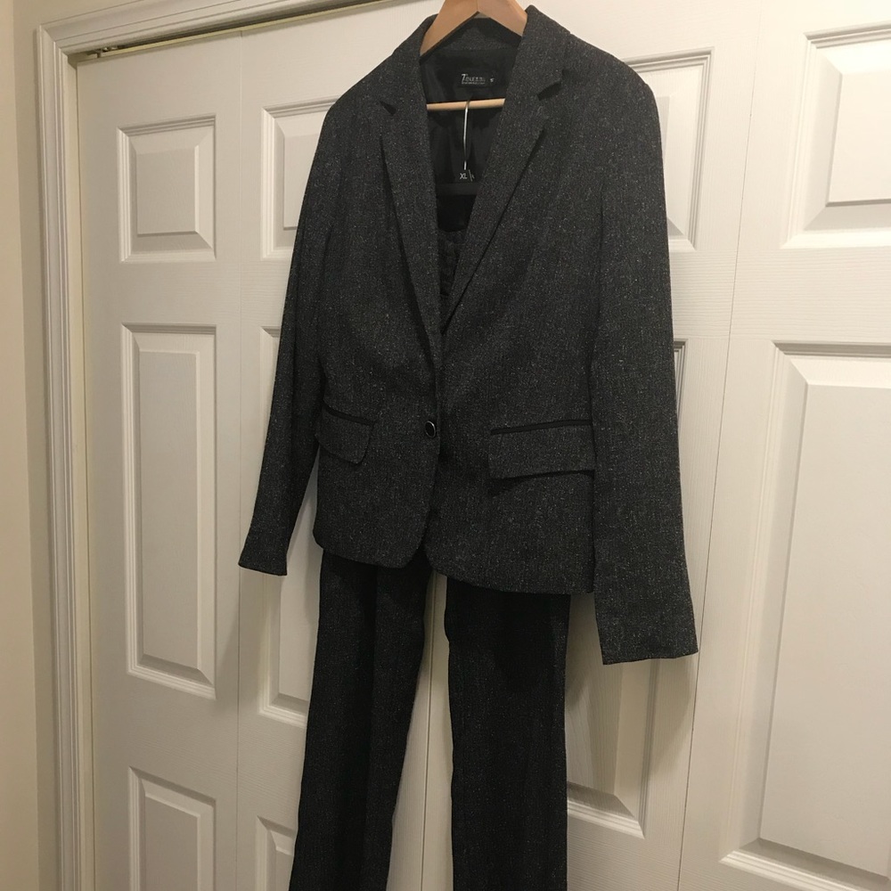 Black with white tweed suit